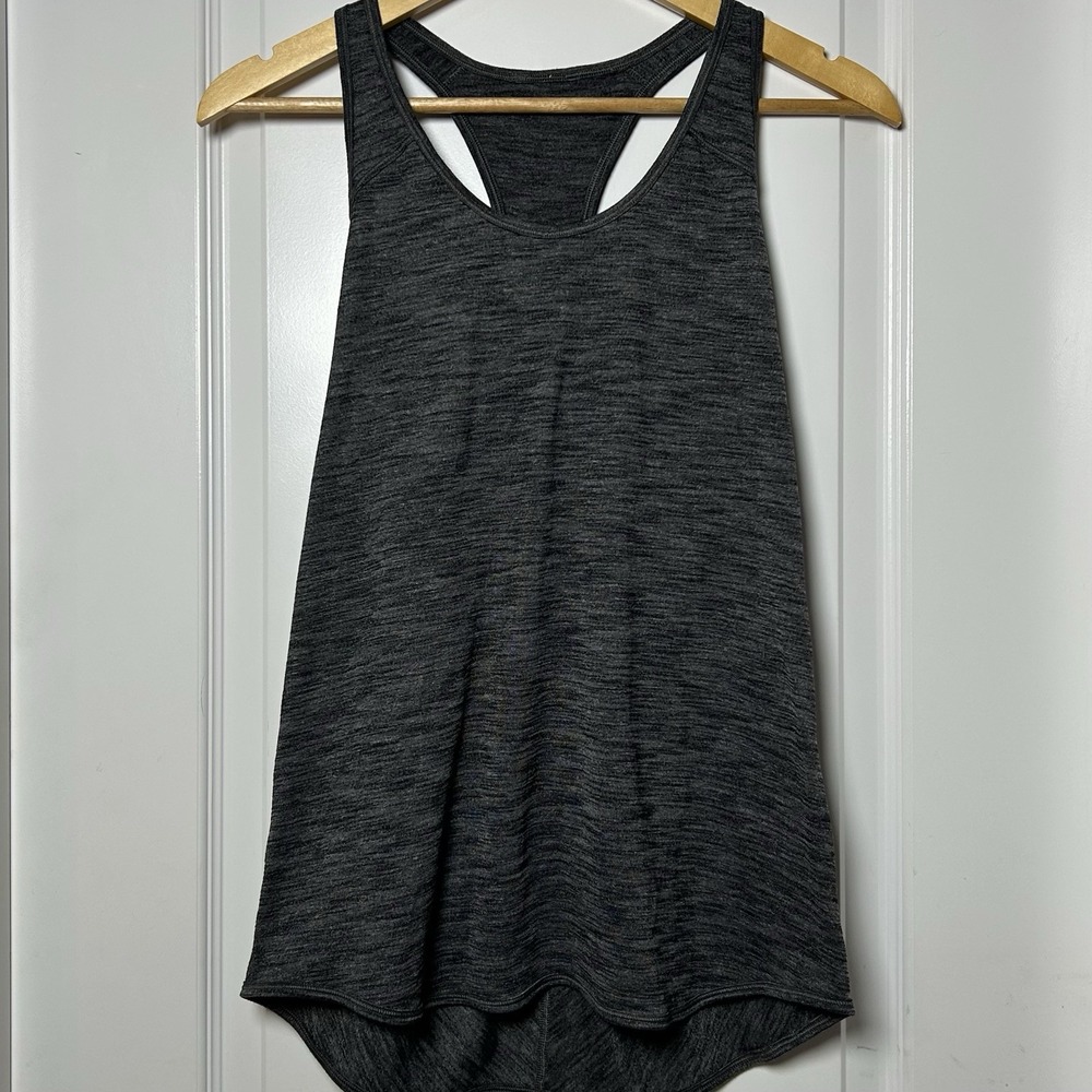 Lululemon Hethered Black Second Release Lightweight Stretch Essential Yoga Tank